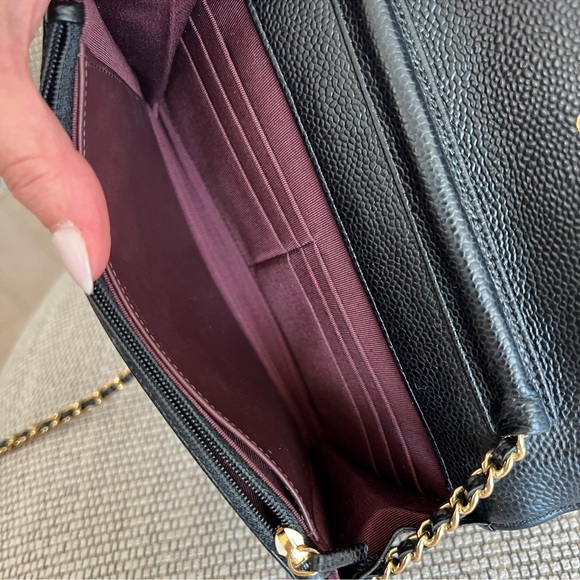 CHANEL Caviar Quilted Wallet on Chain WOC in Black - Picture 12 of 15